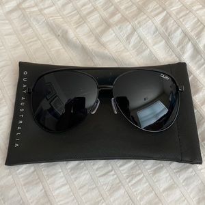 QUAY Black Aviator Sunglasses